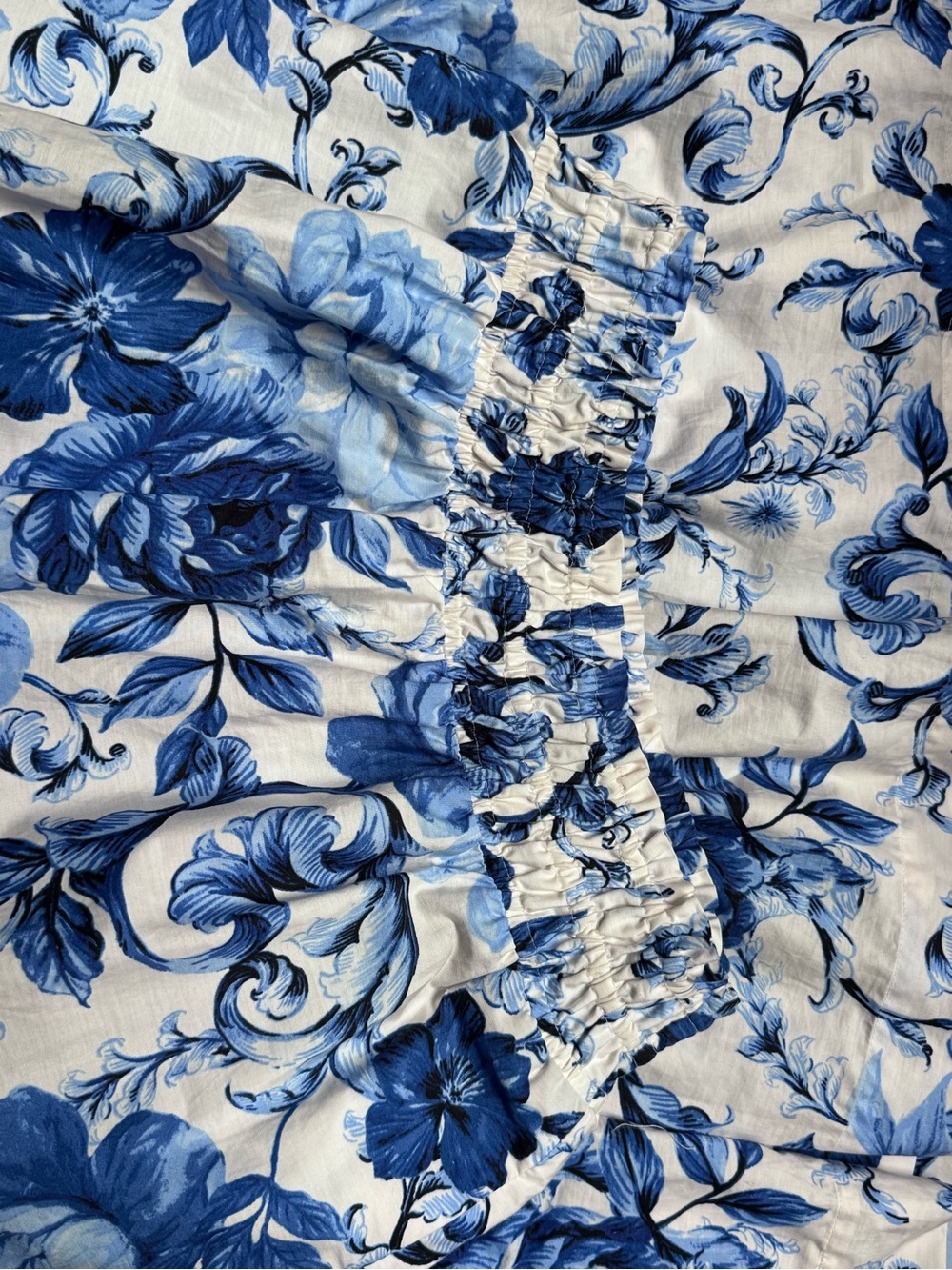 Anthropologie Blue & White Floral Tiered Maxi Skirt - Picture 5 of 9